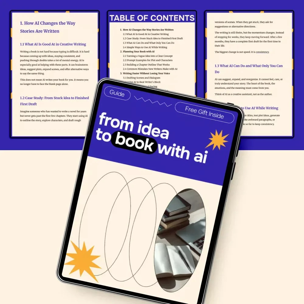 From Idea to Book with AI – Practical Guide for ai for writing a book or novel, Plotting, Drafting, Editing & Publishing Faster