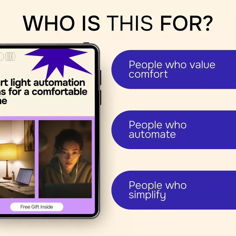 Smart Light Automation Ideas for a Comfortable Home – Practical Smart Lighting eBook, Easy Automations, Room-by-Room Lighting Guide, Modern Smart Home Living
