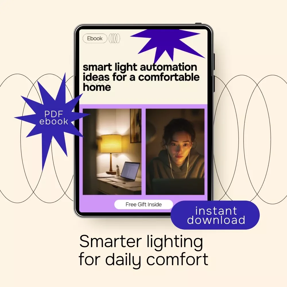 Smart Light Automation Ideas for a Comfortable Home – Practical Smart Lighting eBook, Easy Automations, Room-by-Room Lighting Guide, Modern Smart Home Living