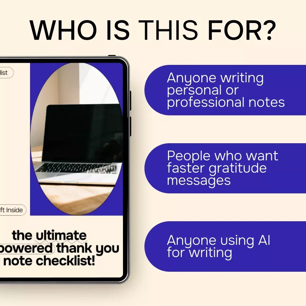 The Ultimate AI-Powered Thank You Note Checklist | Easy ai for writing thank you notes | Digital Download Checklist