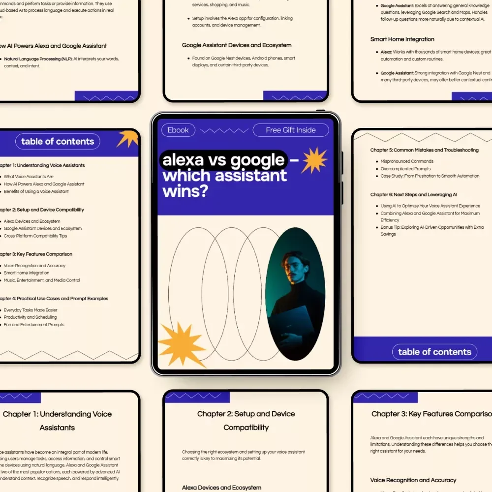 Alexa vs Google – Which Assistant Wins: Ultimate Voice Assistant Comparison eBook for Smart Home, AI, and Everyday Productivity
