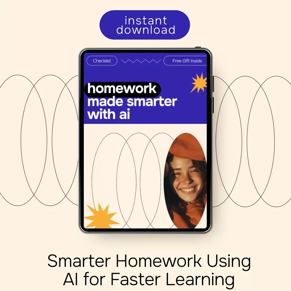 Homework Made Smarter with AI | Student Homework Checklist | AI for Students Homework Help | Study Smarter Digital Download