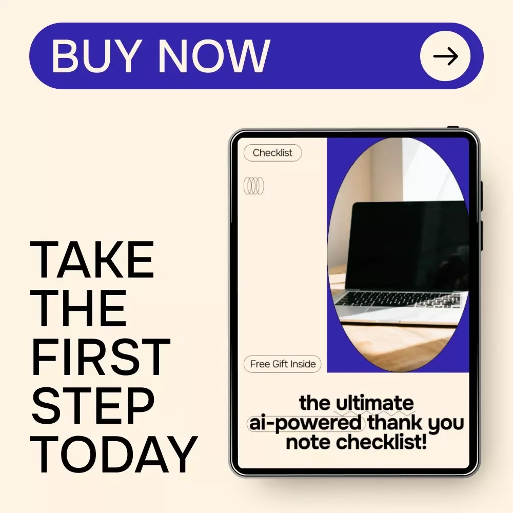 The Ultimate AI-Powered Thank You Note Checklist | Easy ai for writing thank you notes | Digital Download Checklist
