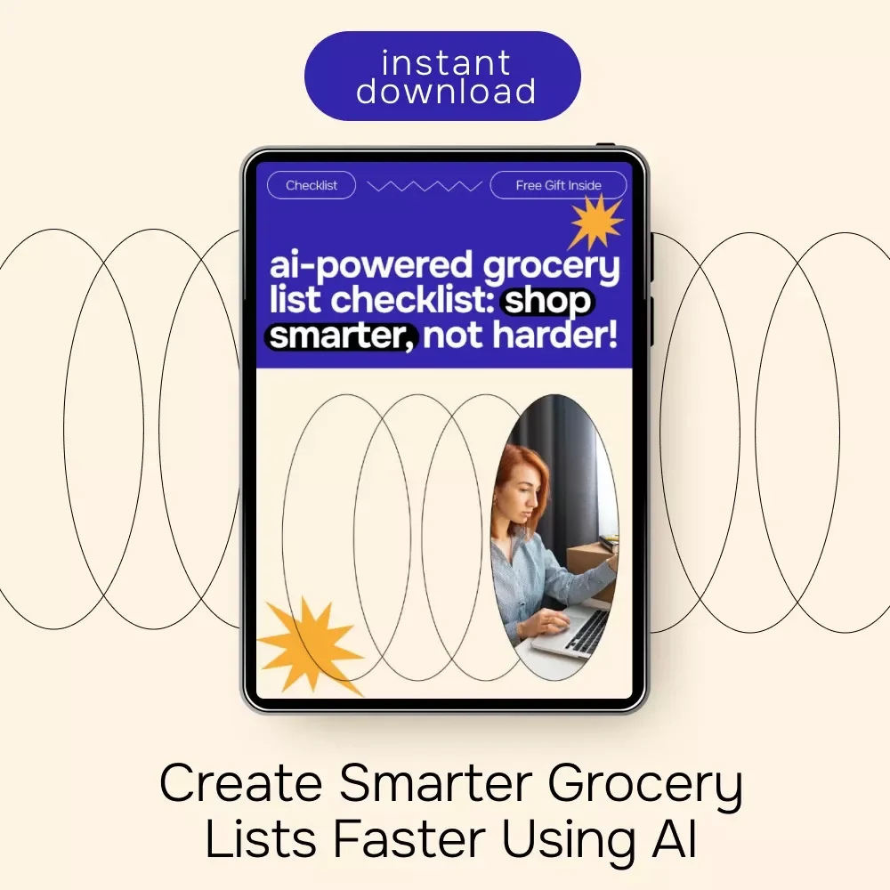 AI-Powered Grocery List Checklist | Instant Digital Download