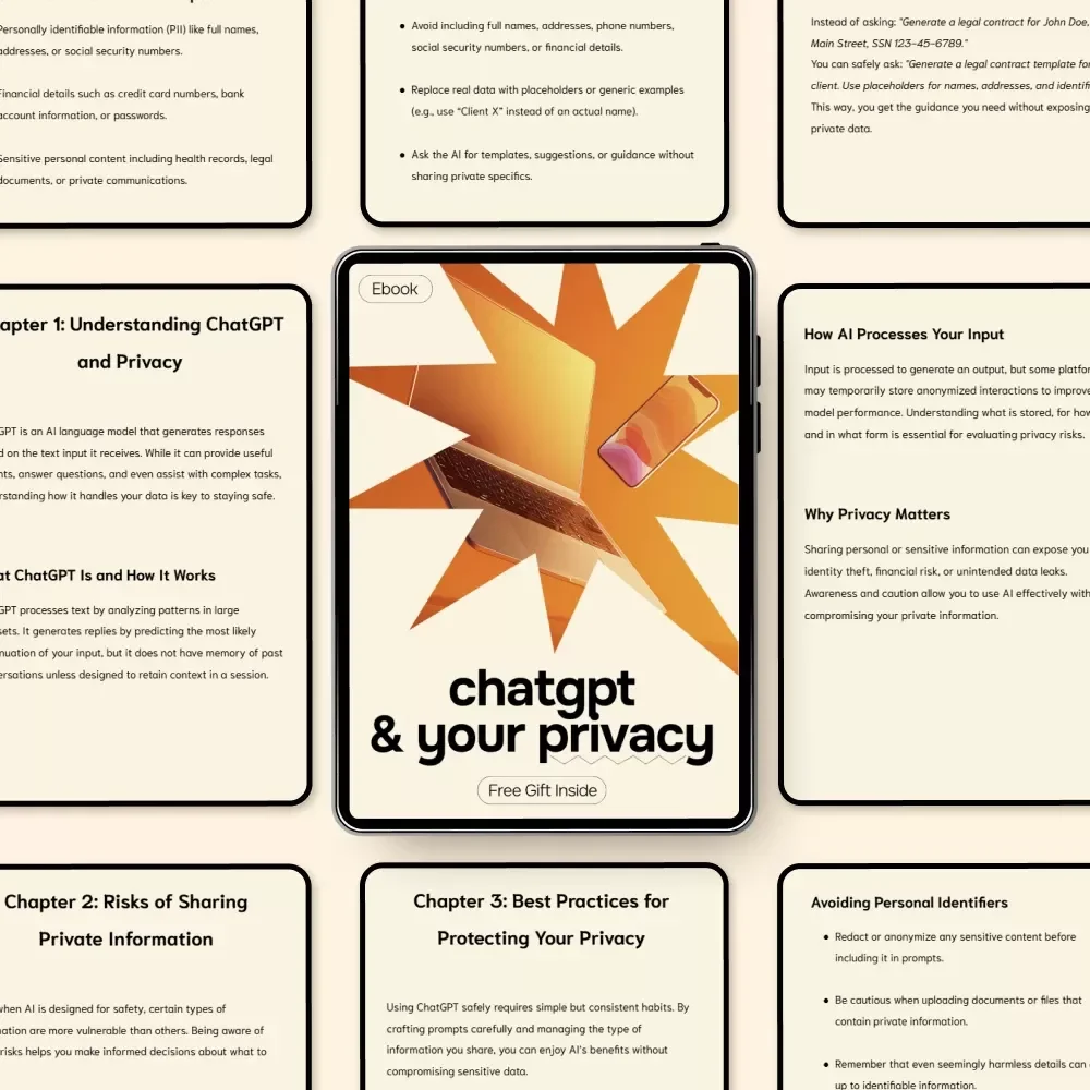 ChatGPT & Your Privacy – Practical eBook Guide Answering “is chatgpt safe for private information” for Personal & Business Use