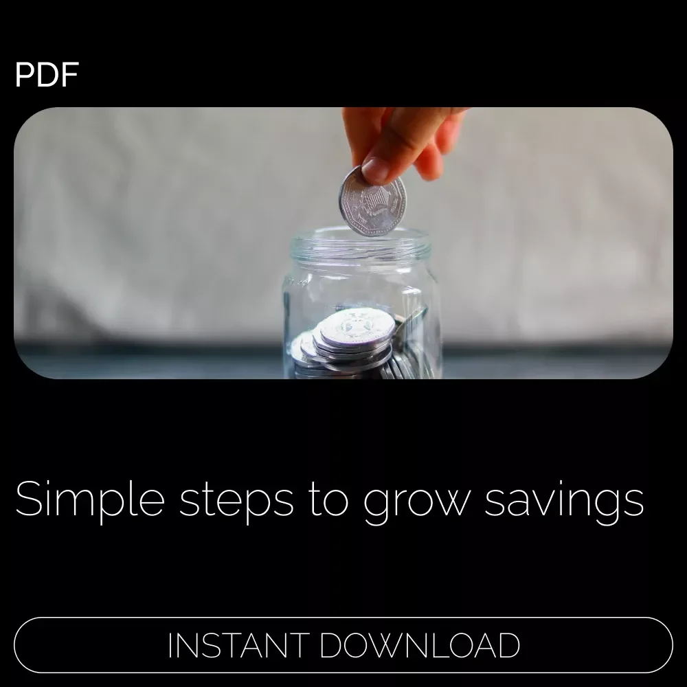 Beginner’s Guide to Growing Your Money – How to Start Saving Money for Beginners | Easy Budgeting Guide, AI Savings Tools, Personal Finance Digital Download