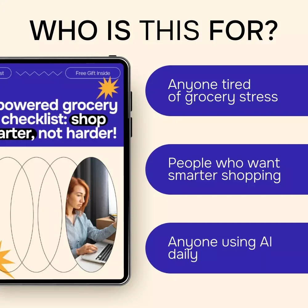 AI-Powered Grocery List Checklist | Instant Digital Download