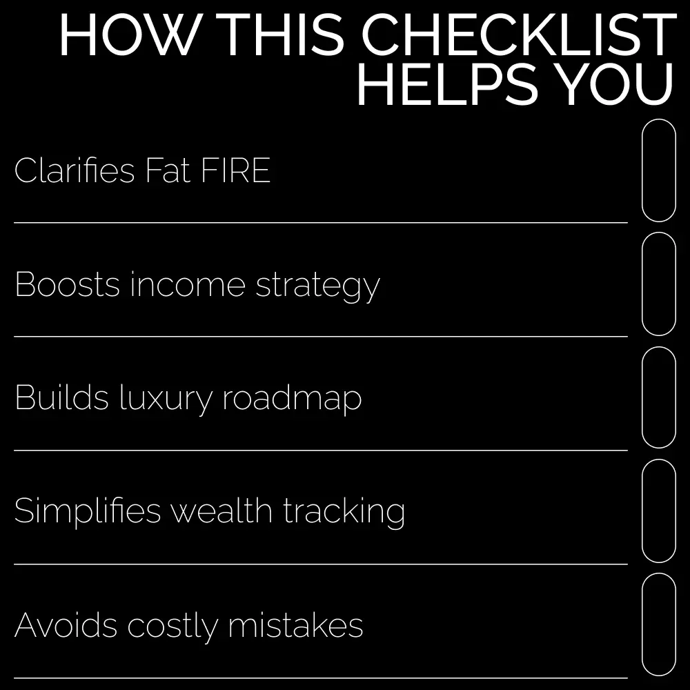 Checklist: Your Fat FIRE Journey | Printable Wealth-Building Checklist Explaining What Is Fat FIRE, Luxury FIRE Planning Tool, Digital Download