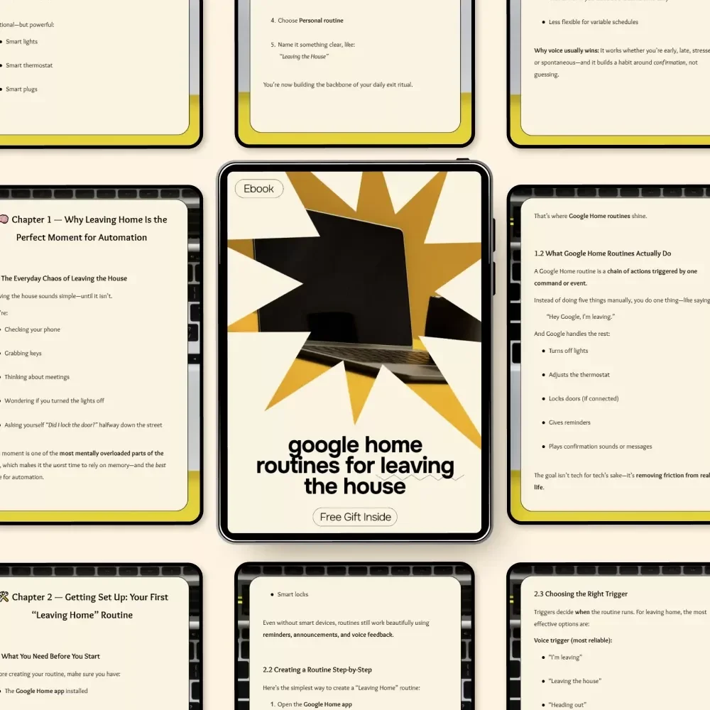Google Home Routines for Leaving the House | Smart Exit Automation eBook | google home routines for leaving house Guide
