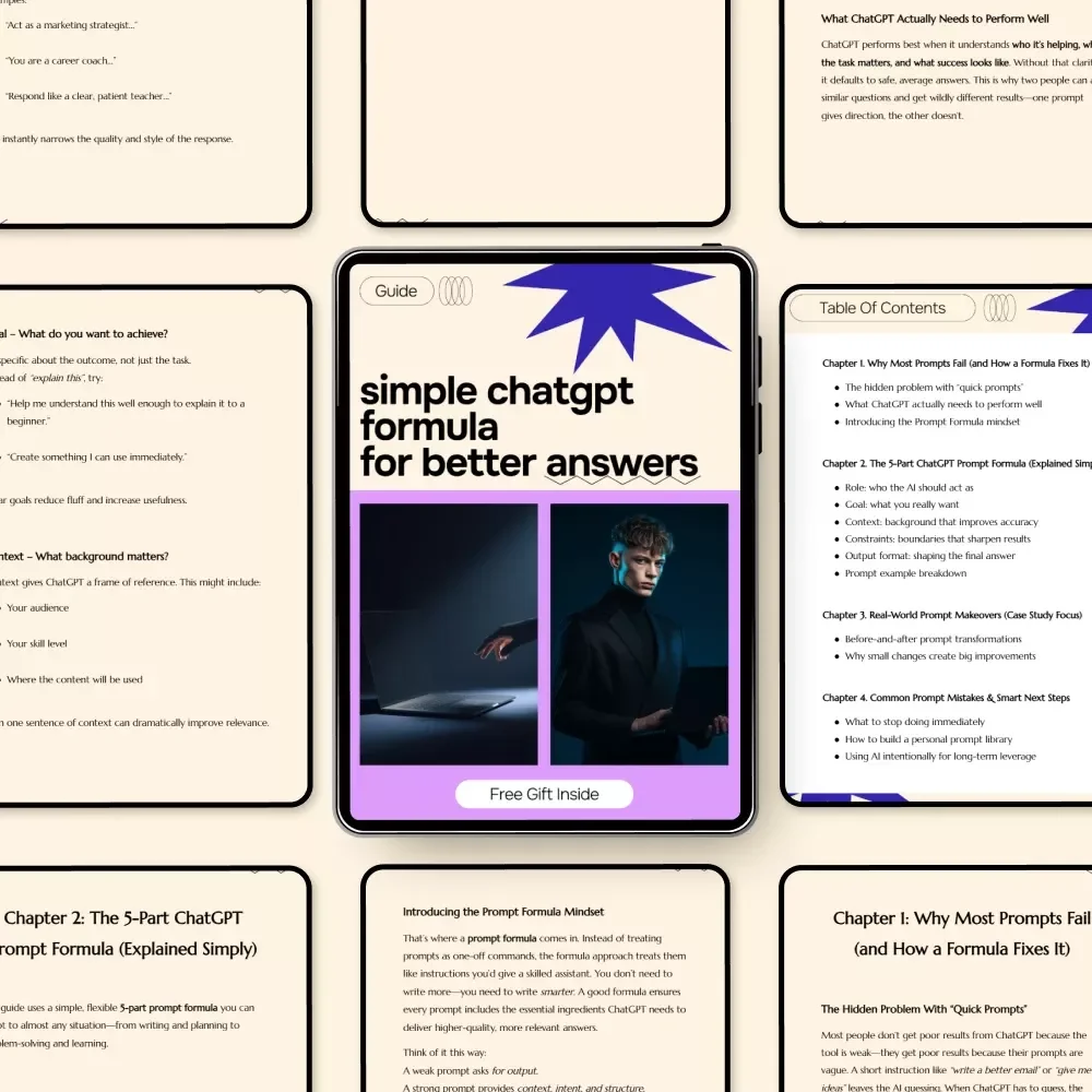 Simple ChatGPT Formula for Better Answers | AI Prompt Guide, ChatGPT Prompts eBook, Digital Download for Smarter AI Results
