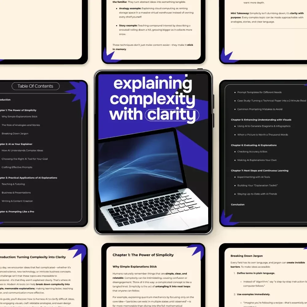 AI Made Simple: Explaining Complexity with Clarity | Ebook Guide to Using AI for Explaining Complex Topics Simply | Learn Clear Explanations, Smart Prompts & Practical Use Cases