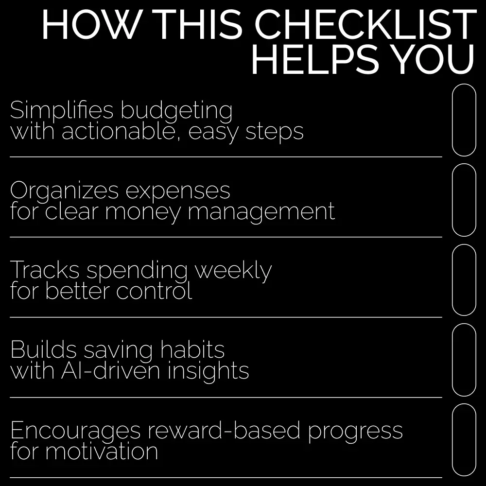 Envelope Savings Action Checklist – Simple and Effective Way to Save Money with Cash Envelopes