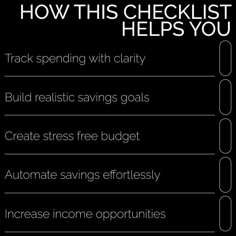 Smart Savings Action Checklist – Printable Guide on How to Start Saving Money | Budget Planner, Financial Goal Tracker, Money Management Digital Download