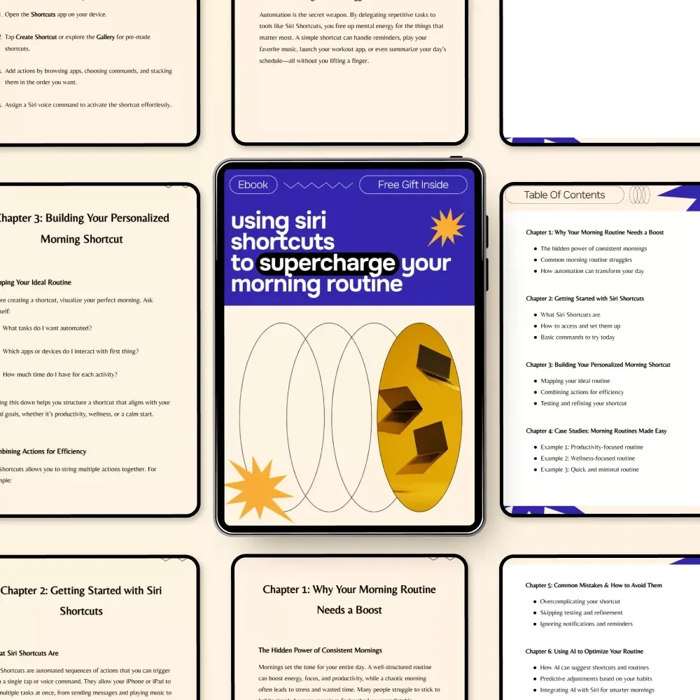 Using Siri Shortcuts to Supercharge Your Morning Routine | iPhone Automation Guide, Productivity & AI Morning System, Digital Download