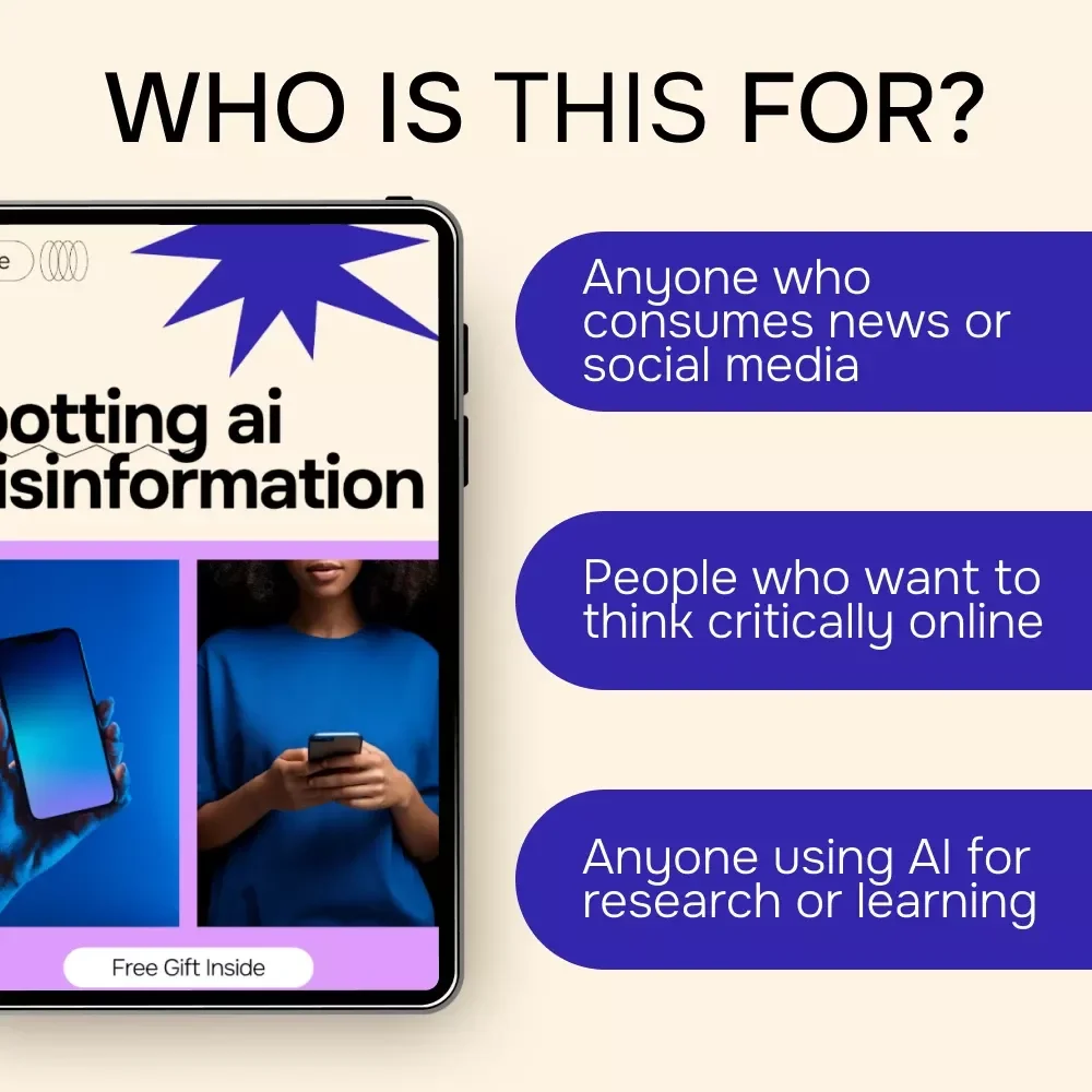 Spotting AI Misinformation | Digital Guide to Identifying False AI Content, Fact-Checking Strategies, Media Literacy eBook, Online Safety Checklist