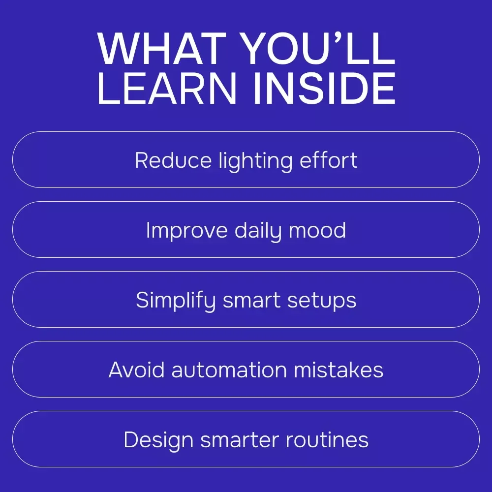 Smart Light Automation Ideas for a Comfortable Home – Practical Smart Lighting eBook, Easy Automations, Room-by-Room Lighting Guide, Modern Smart Home Living