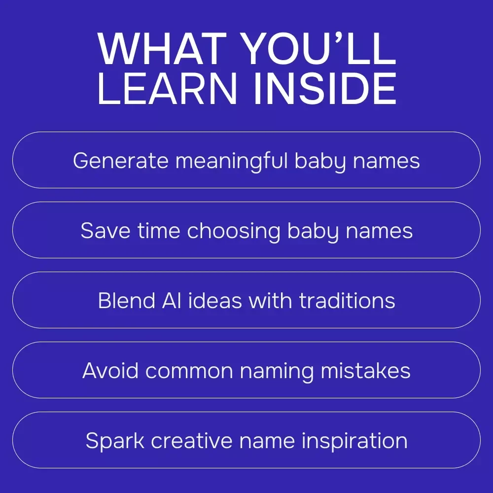 Smart, Creative Baby Name Ideas with a Digital Twist | AI Baby Naming Guide, eBook, Checklist for Unique Baby Names