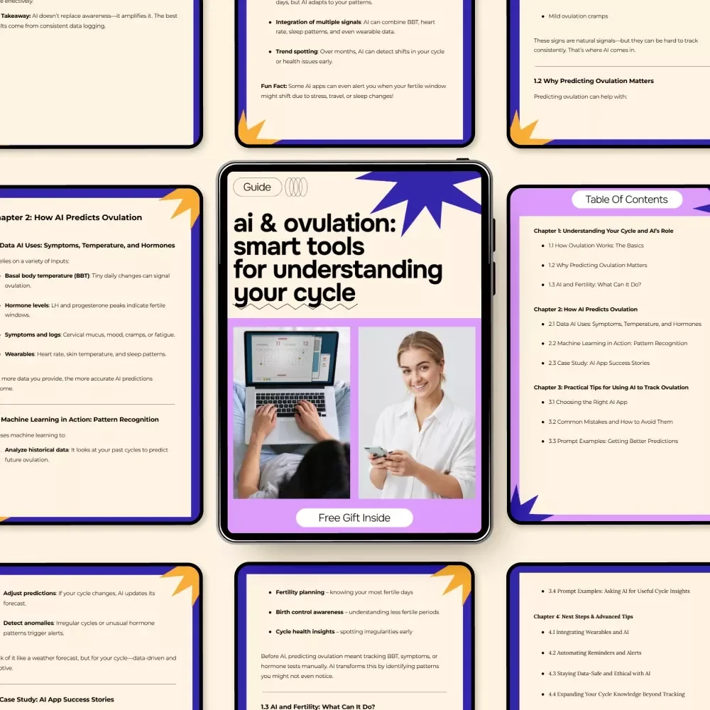 AI & Ovulation: Smart Tools for Understanding Your Cycle – Digital Guide, eBook, Checklist for Fertility Tracking, AI Ovulation Prediction, Cycle Monitoring