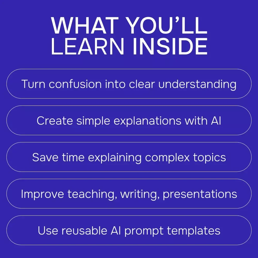AI Made Simple: Explaining Complexity with Clarity | Ebook Guide to Using AI for Explaining Complex Topics Simply | Learn Clear Explanations, Smart Prompts & Practical Use Cases