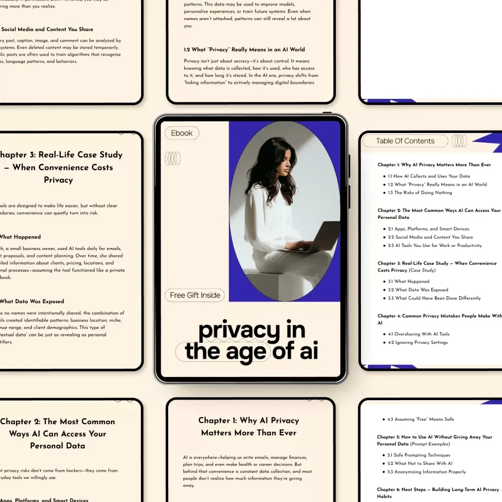 Privacy in the Age of AI – Practical Guide on how to protect your privacy from ai, Smart Data Safety eBook, Digital Download