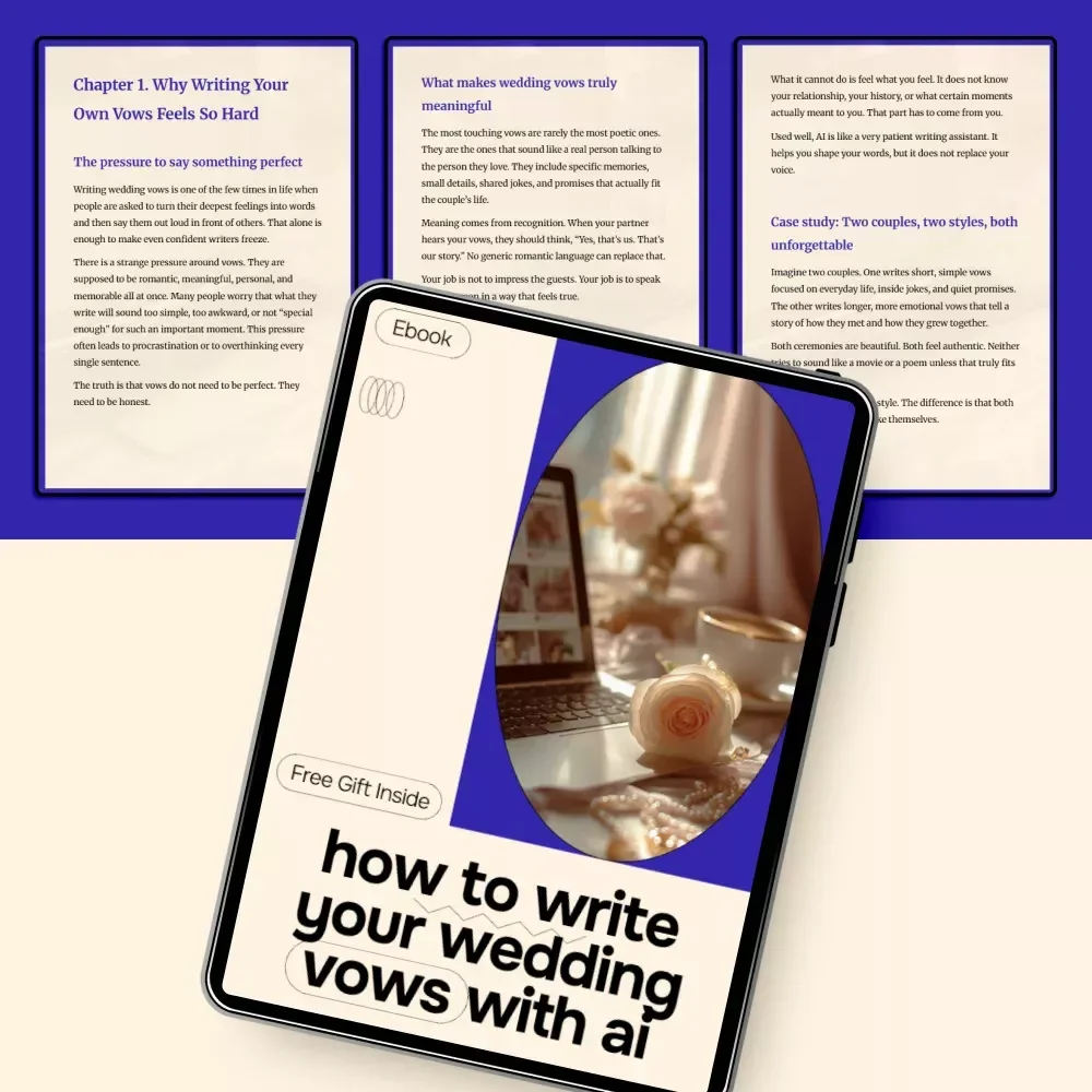 How to Write Your Wedding Vows with AI – AI for Writing Wedding Vows eBook Guide