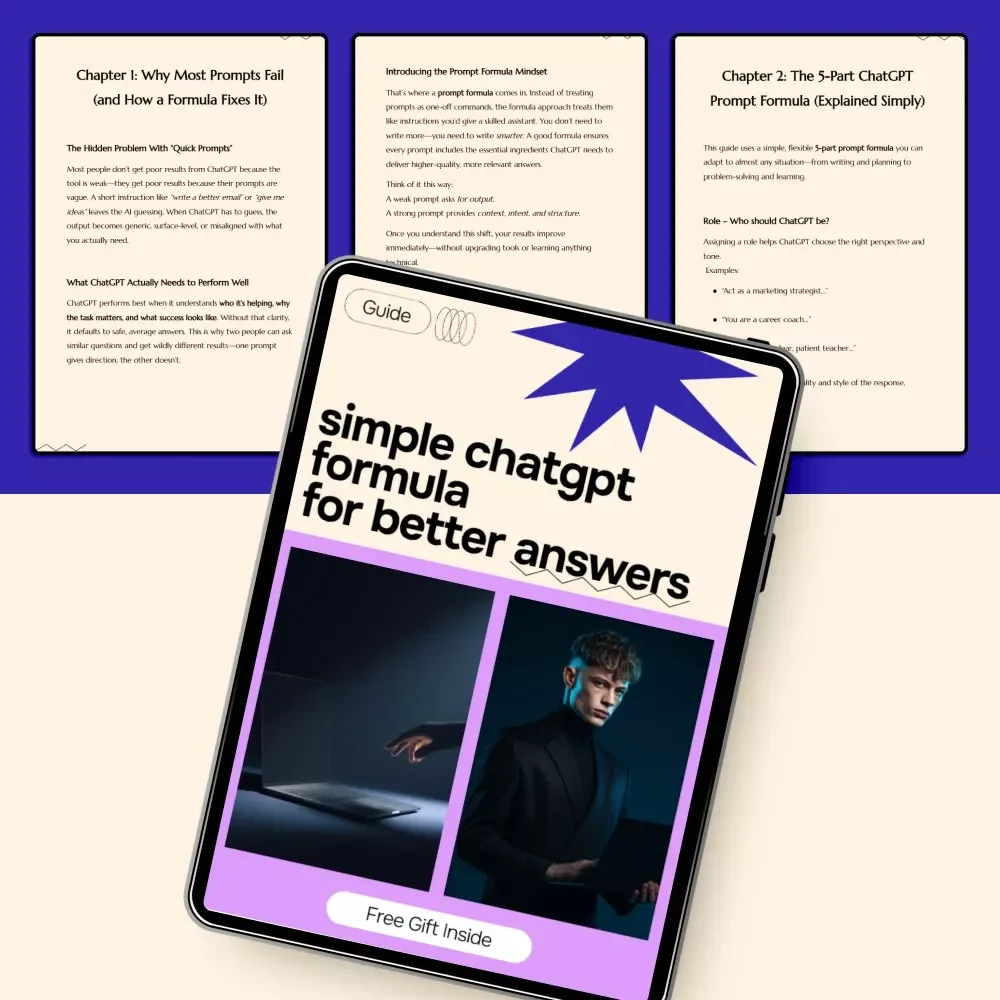 Simple ChatGPT Formula for Better Answers | AI Prompt Guide, ChatGPT Prompts eBook, Digital Download for Smarter AI Results