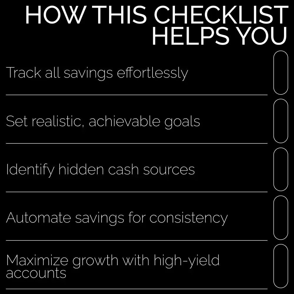 Your Quick Savings Success Checklist: Maximize Your Savings, Track Progress, and Achieve Financial Goals