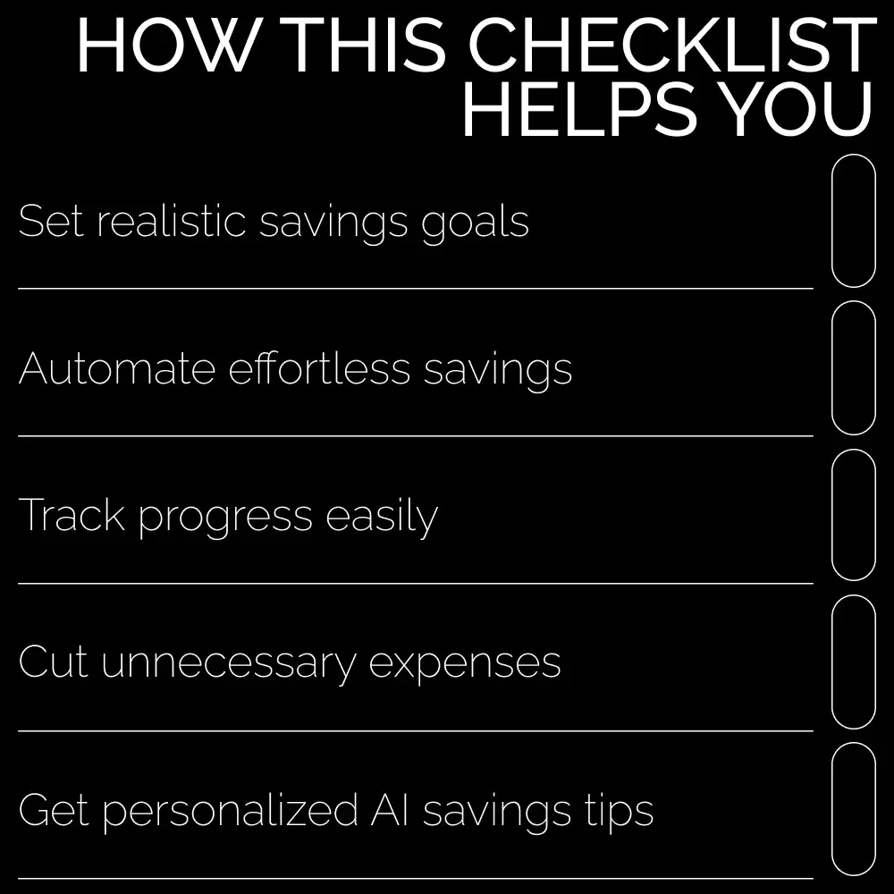The Quick Start Savings Checklist: How to Build a Savings Habit Fast