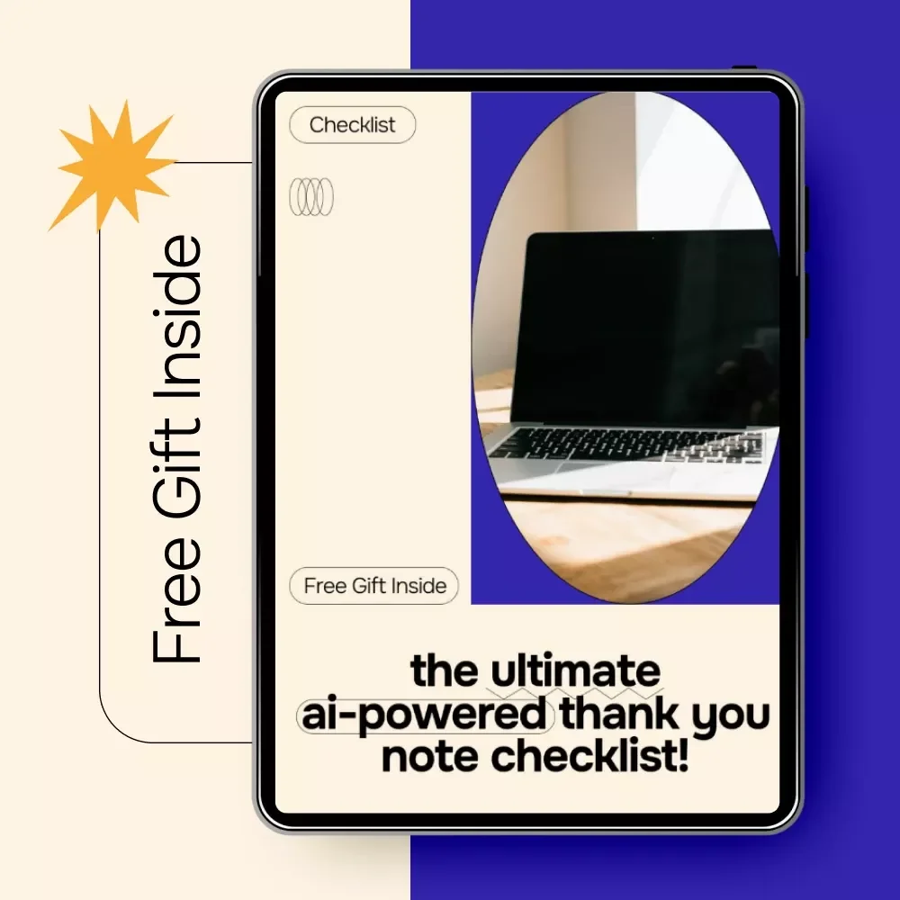The Ultimate AI-Powered Thank You Note Checklist | Easy ai for writing thank you notes | Digital Download Checklist