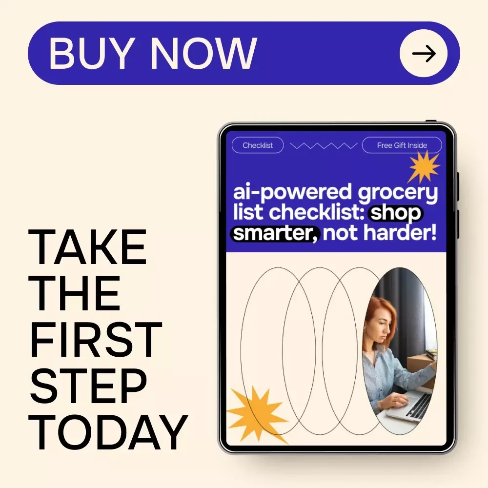 AI-Powered Grocery List Checklist | Instant Digital Download