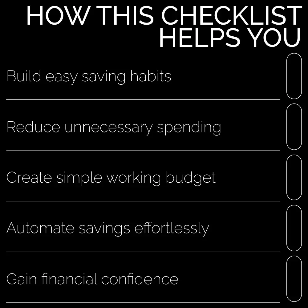 Your Quick-Start Savings Checklist | how to start saving money for beginners Digital Download Budget Planner & Simple Money Management Guide