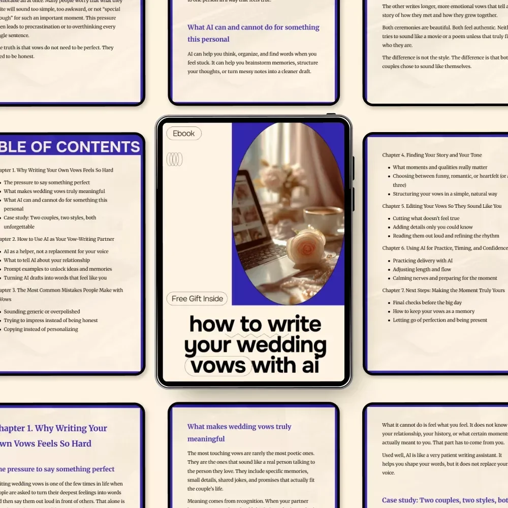 How to Write Your Wedding Vows with AI – AI for Writing Wedding Vows eBook Guide