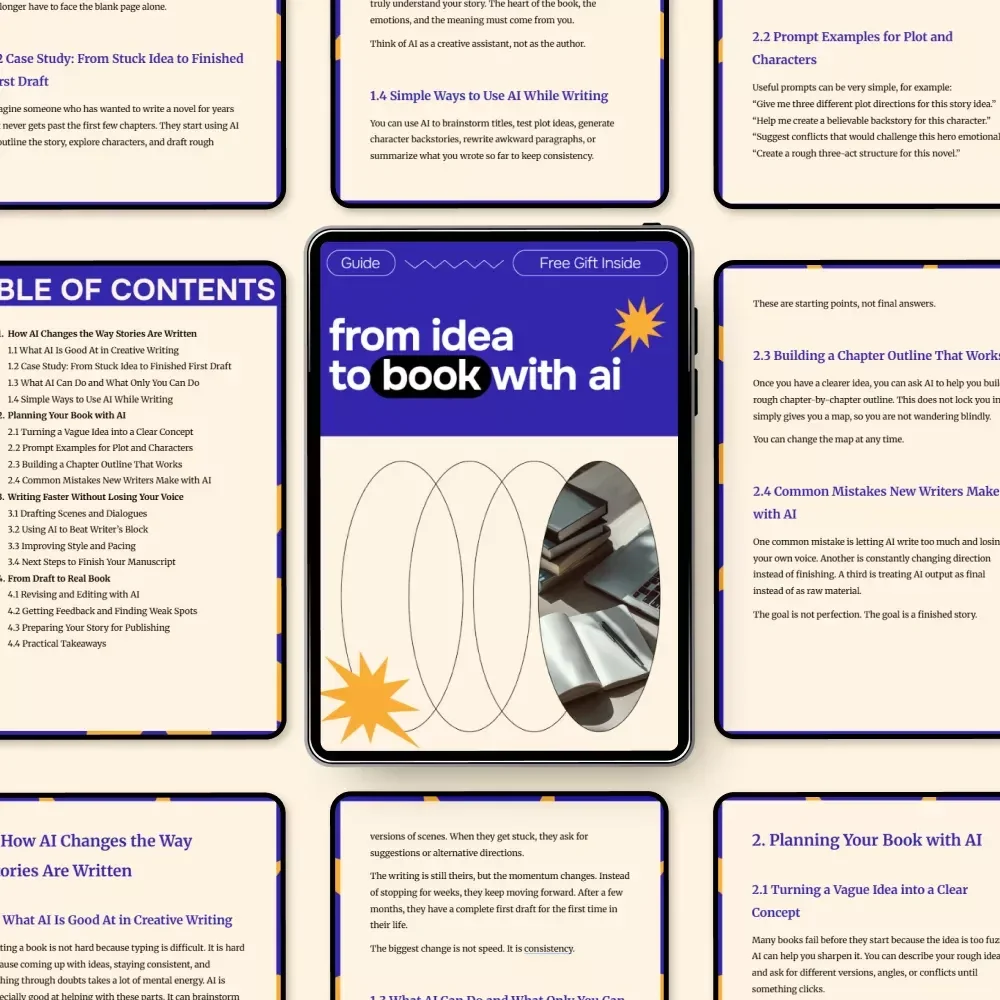 From Idea to Book with AI – Practical Guide for ai for writing a book or novel, Plotting, Drafting, Editing & Publishing Faster
