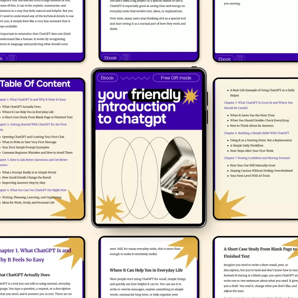 Your Friendly Introduction to ChatGPT – Beginner eBook Guide for First-Time Users | Learn how to use chatgpt for the first time