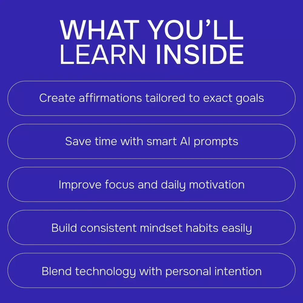 Harnessing Artificial Intelligence to Power Your Goals | AI Affirmations eBook | ai for generating affirmations for a specific goal | Personal Growth & Success Guide