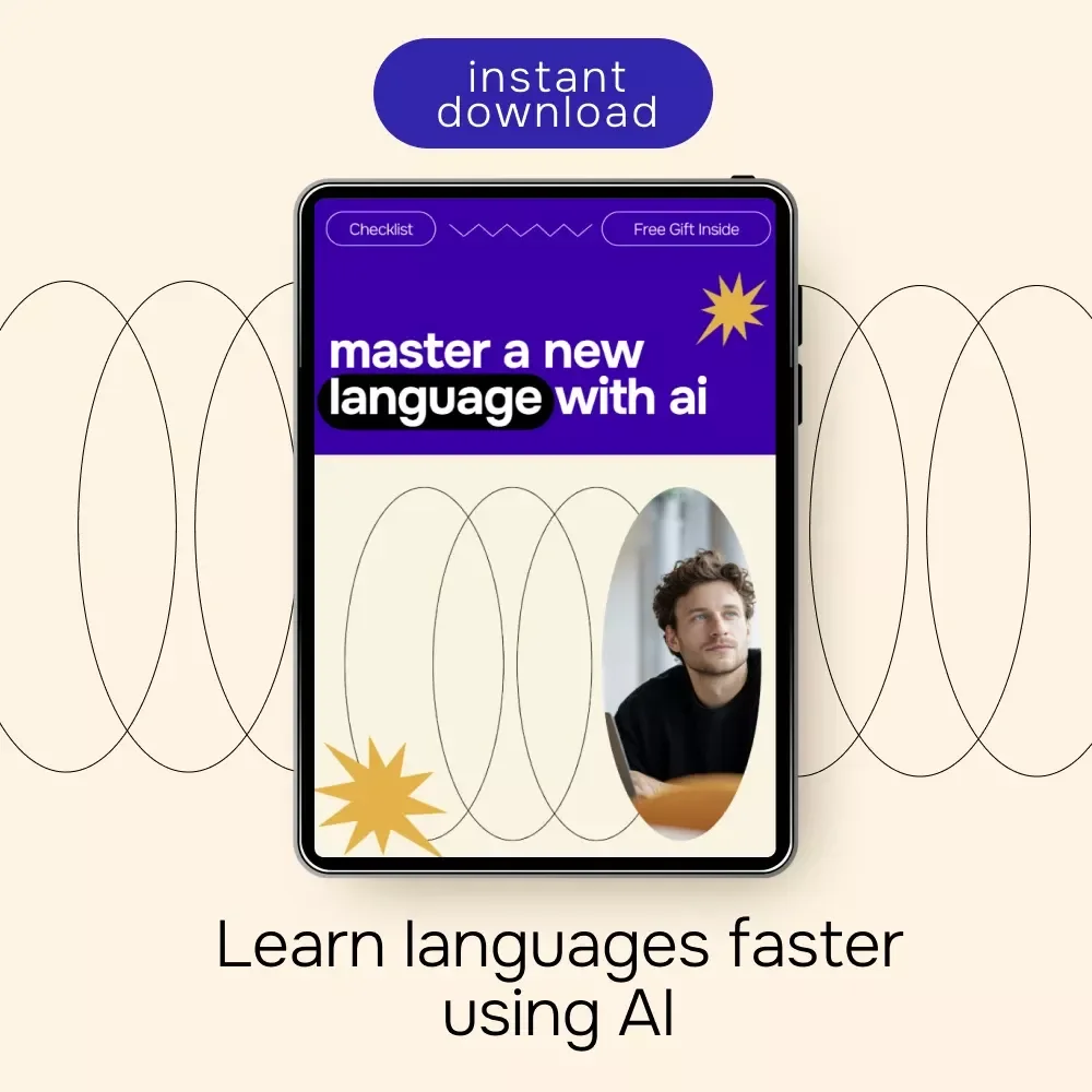 Master a New Language with AI Checklist | Smart Language Learning Planner | ai for learning a new language Digital Download