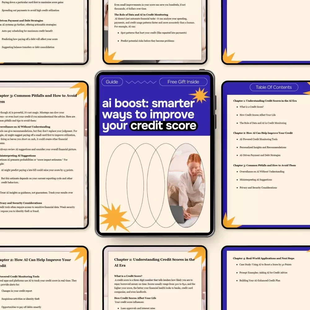 AI Boost: Smarter Ways to Improve Your Credit Score | AI Credit Score Guide, Digital Download eBook, Smart Credit Improvement Checklist