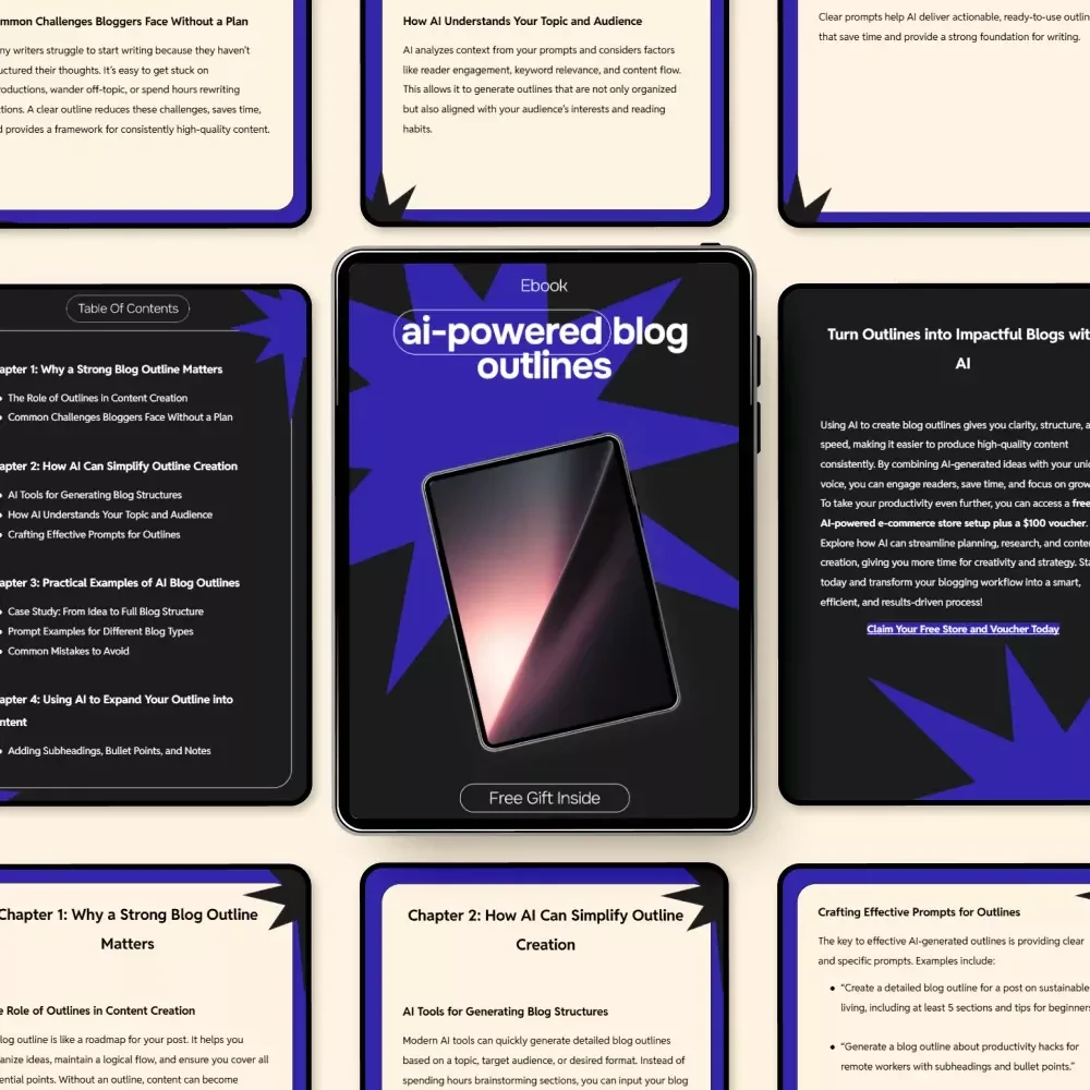 AI-Powered Blog Outlines – Smart eBook with ai prompt for writing a blog outline, Content Planning Guide for Bloggers & Creators