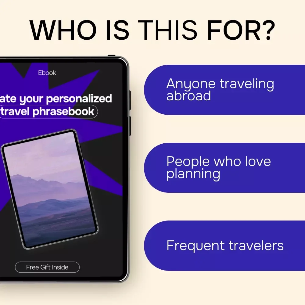 Create Your Personalized Travel Phrasebook – AI-Powered Travel Language Guide & Ebook | Smart AI for Creating a Travel Phrasebook