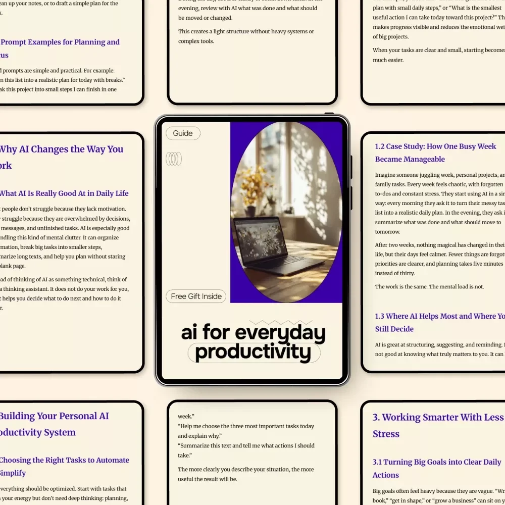 AI for Everyday Productivity: A Practical Guide to Smarter Workflows, Focused Planning & ai for personal productivity hacks