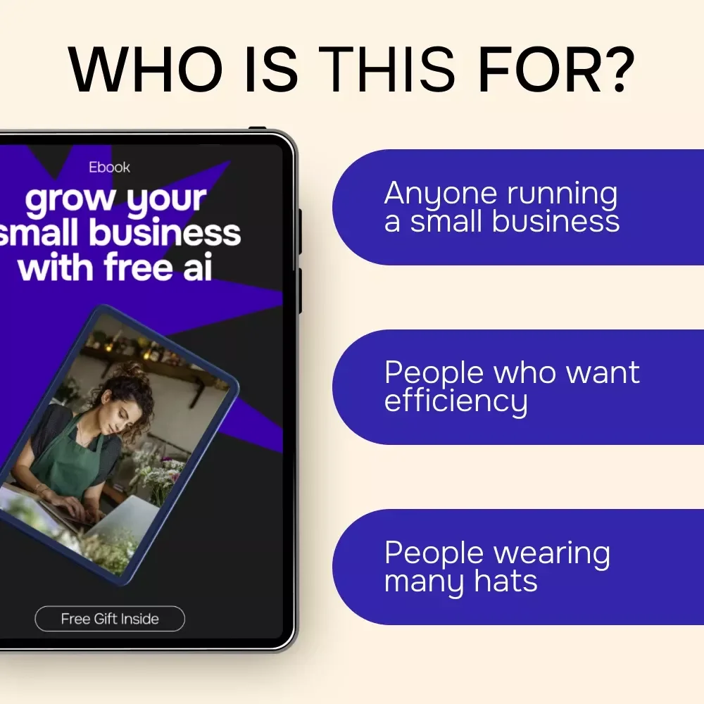 Grow Your Small Business With Free AI – Practical eBook for ai for small business owners free tools, Marketing, Operations & Everyday Productivity