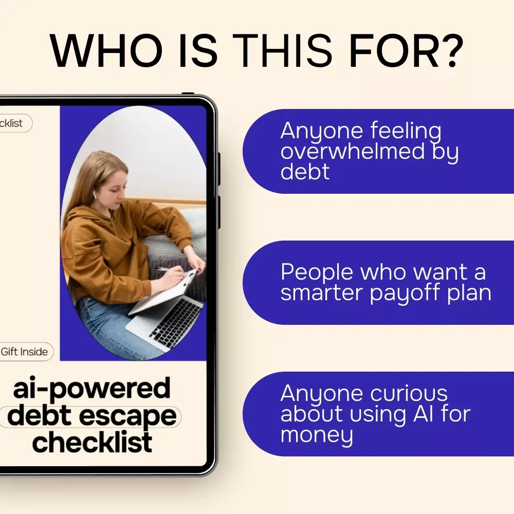 AI-Powered Debt Escape Checklist – Smart Debt Payoff Planner, AI Budgeting Guide, Digital Download for Financial Freedom & Side Hustle Growth