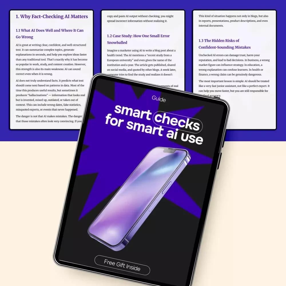 Smart Checks for Smart AI Use | Practical Guide on how to fact check ai generated content for Writers, Creators & Professionals
