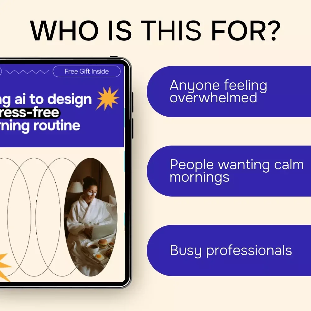 Using AI to Design a Stress-Free Morning Routine | Digital Guide for ai for creating a morning routine to reduce stress, Calm Mornings, Productivity & Daily Balance