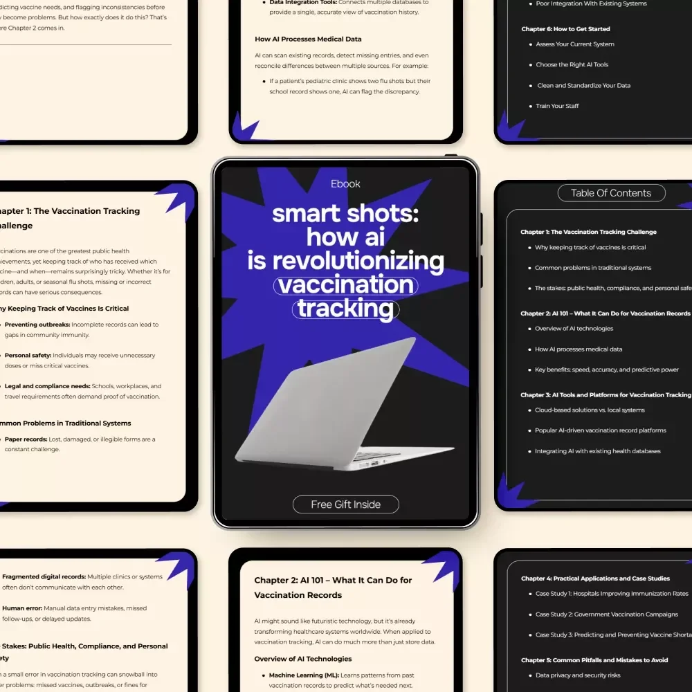 Smart Shots: How AI is Revolutionizing Vaccination Tracking – Digital Guide, eBook & Checklist for Healthcare, AI Tools, Immunization Records, Public Health Management