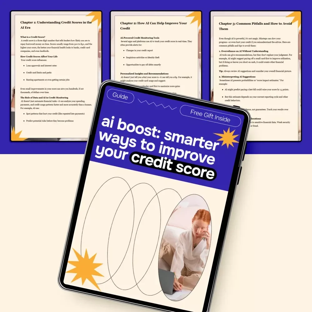 AI Boost: Smarter Ways to Improve Your Credit Score | AI Credit Score Guide, Digital Download eBook, Smart Credit Improvement Checklist