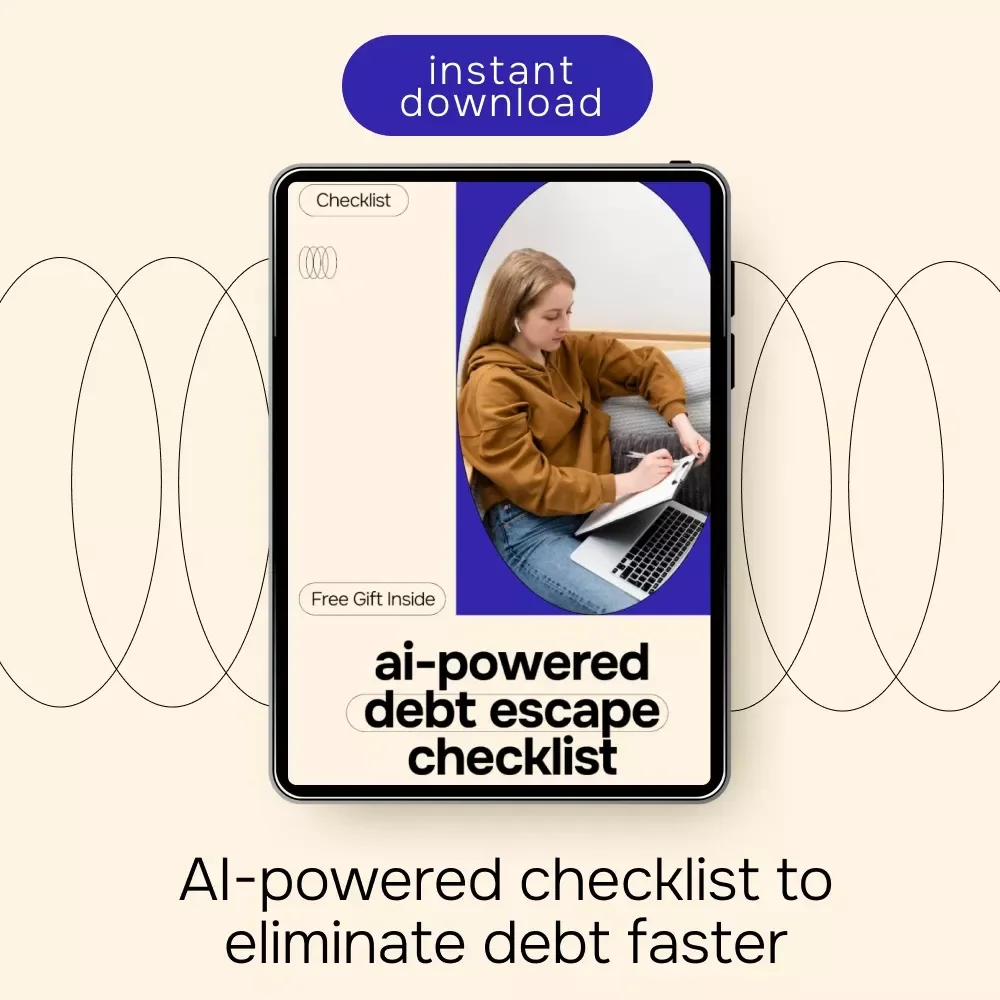 AI-Powered Debt Escape Checklist – Smart Debt Payoff Planner, AI Budgeting Guide, Digital Download for Financial Freedom & Side Hustle Growth