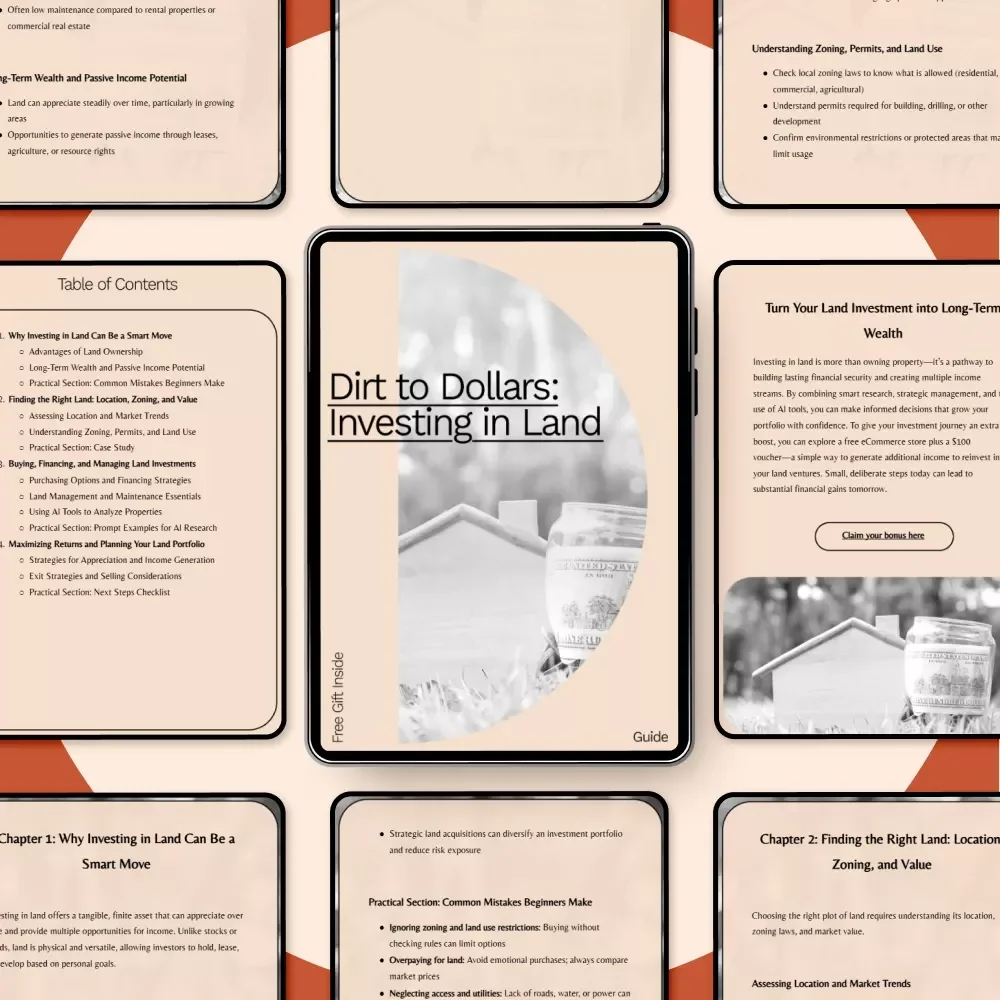 Dirt to Dollars: Investing in Land – A Beginner's Guide to Building Wealth through Land Ownership