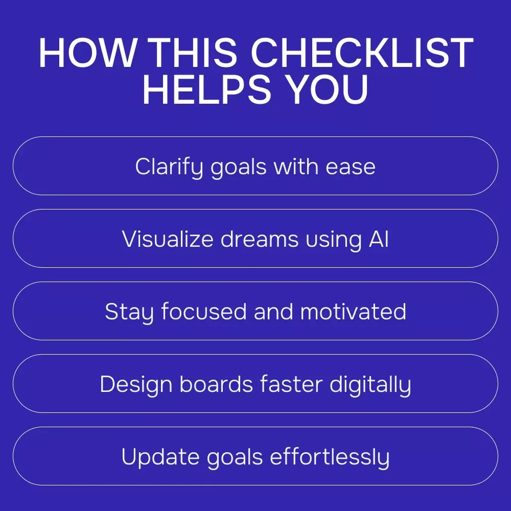 AI-Powered Vision Boards | Digital Checklist for Goal Setting, Manifestation & ai for creating a vision board digitally