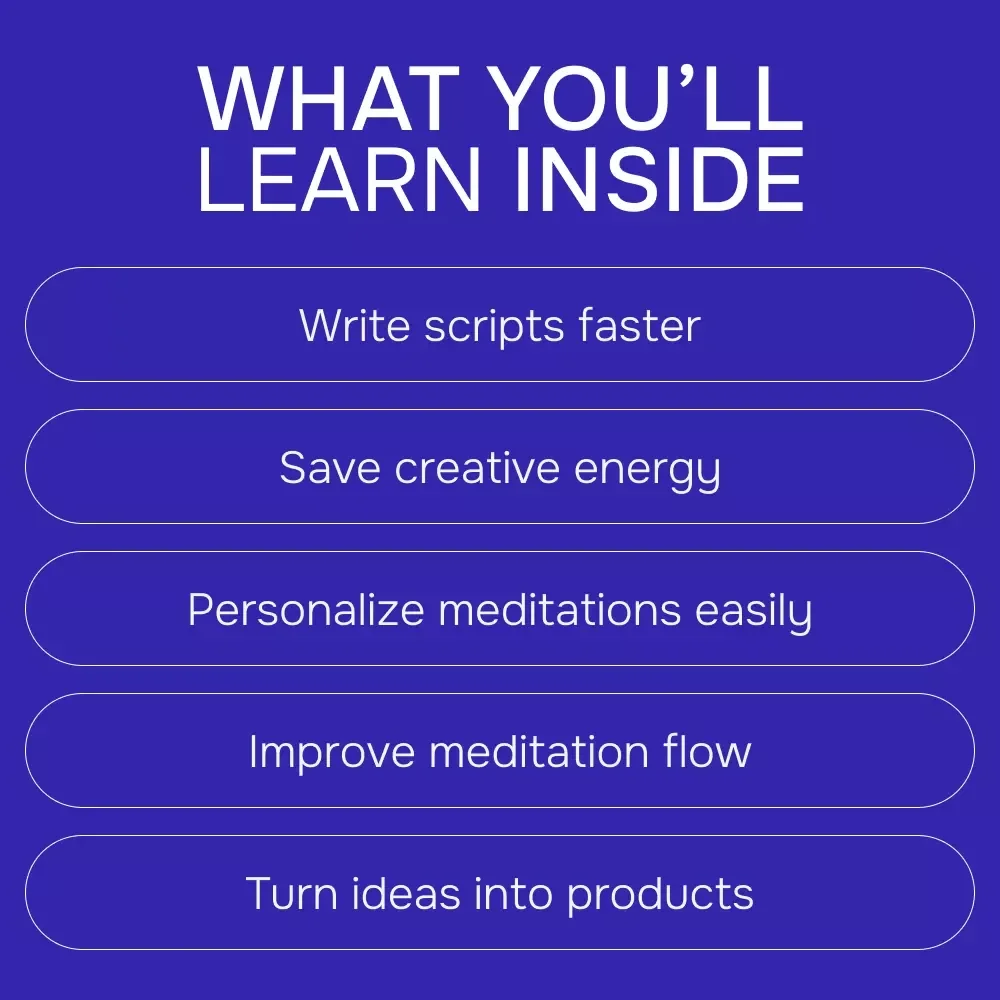Guided Meditation Scripts with Artificial Intelligence | Ebook for ai for writing a script for a guided meditation | Create Calm, Personalized Meditations Fast